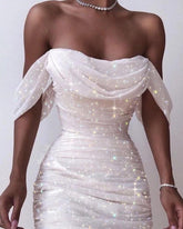 Off Shoulder Cowl Neck Dress Solid Slim Party Dress Backless Strapless Vestidos